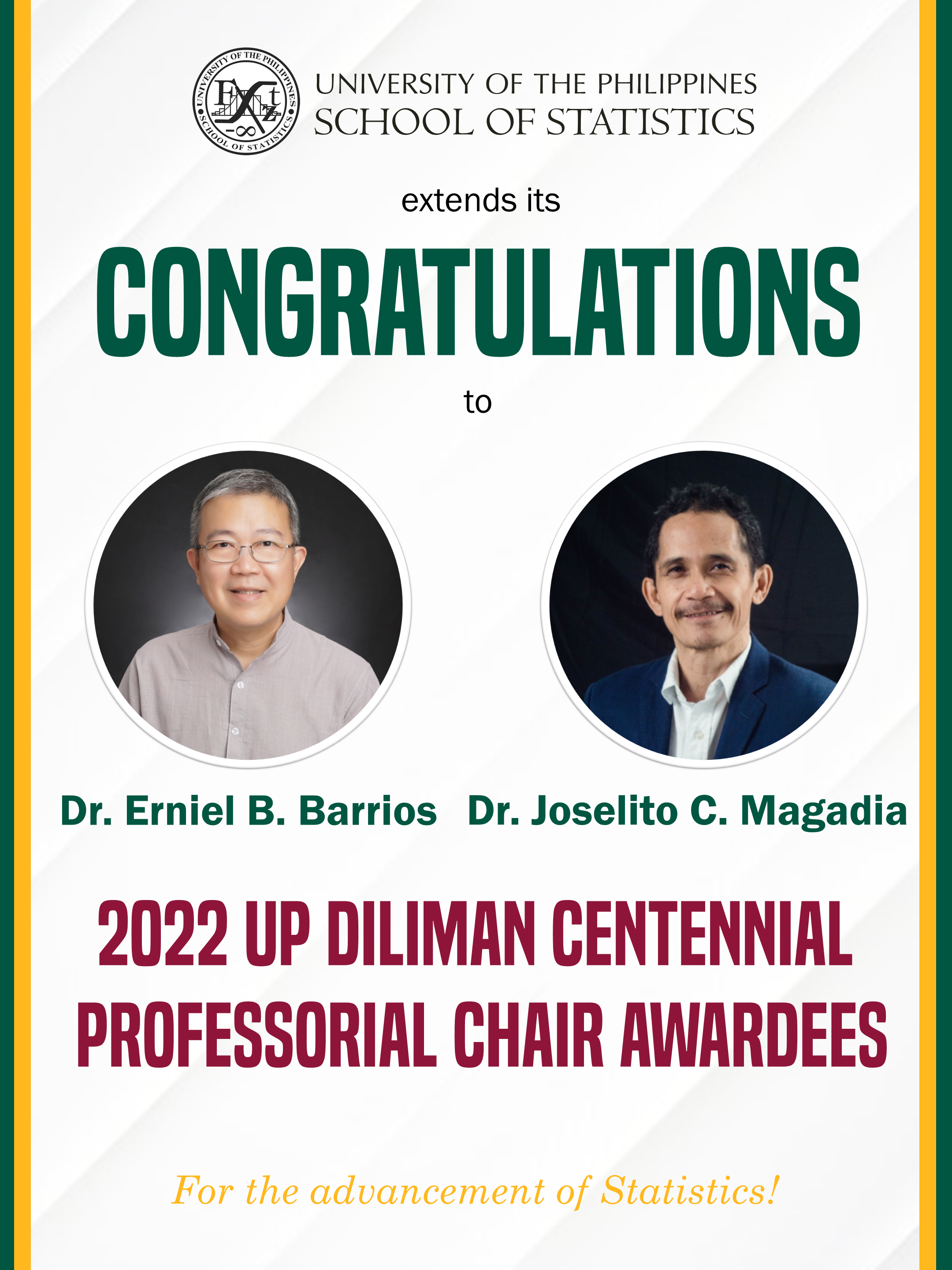 Image for CONGRATULATIONS to the 2022 UP DILIMAN CENTENNIAL PROFESSORIAL CHAIR AWARDEES
